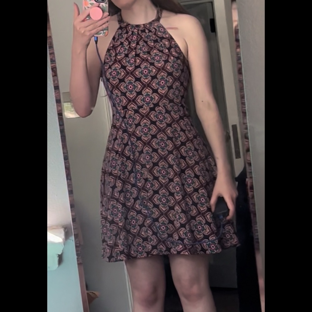 Express Womens Dress Multicolor Size 4 Floral Keyhole Back Lined